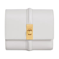 CELINE Shiny Calfskin Patchwork Leather Wallet Small Size Women's Gray