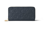 LOUIS VUITTON Zippy Cow Leather Wallet Regular Women's Marine Blue
