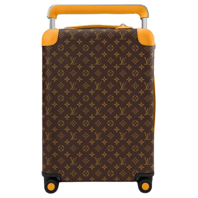 LOUIS VUITTON Coated Canvas With Cow Leather Trim Suitcase Luggage Unisex Yellow And Brown