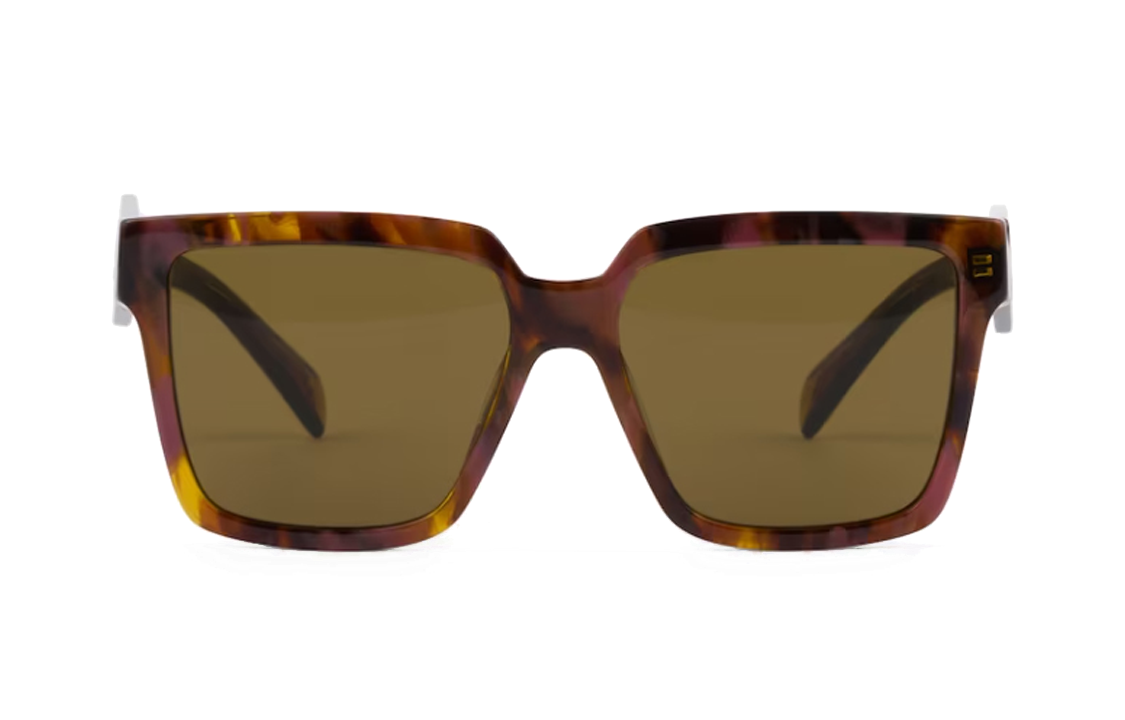 PRADA Acetate Irregular Shape Sunglasses Women's Brown