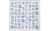 CHANEL Silk Scarves Women's Blue