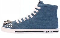 MIU MIU High-Top Casual Shoes Women's Blue
