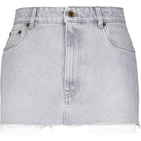 MIU MIU Logo embroidered Denim Miniskirt
