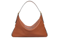 CELINE Romy Collection Soft Calfskin One Shoulder Handbags Large Size Women's Brown