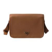 PRADA Leather Shoulder Bag Women's Brown