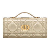 DIOR Cow Leather Handbag Extra Large Women's Gold