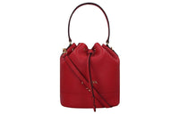 PRADA Leather Bucket Bag Crossbody Bag Regular Unisex Red