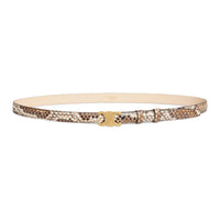 CELINE Python Pattern Design Leather Belts Women's Natural Width 1.8CM