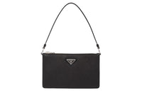 PRADA Saffiano Cow Leather Shoulder Bag Women's Black