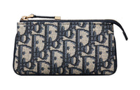 DIOR DiorTravel Twill Jacquard Key Pouch Women's Blue