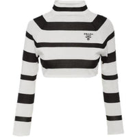 PRADA SS22 Crop Top Women's Black White
