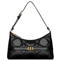 DIOR 30 Montaigne Sheepskin Water Dumpling Bag, Handbag, Shoulder Bag Mini Women's Black