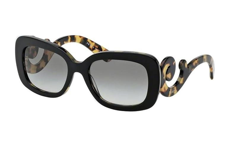 PRADA   Irregular Shape Sunglasses Unisex Black