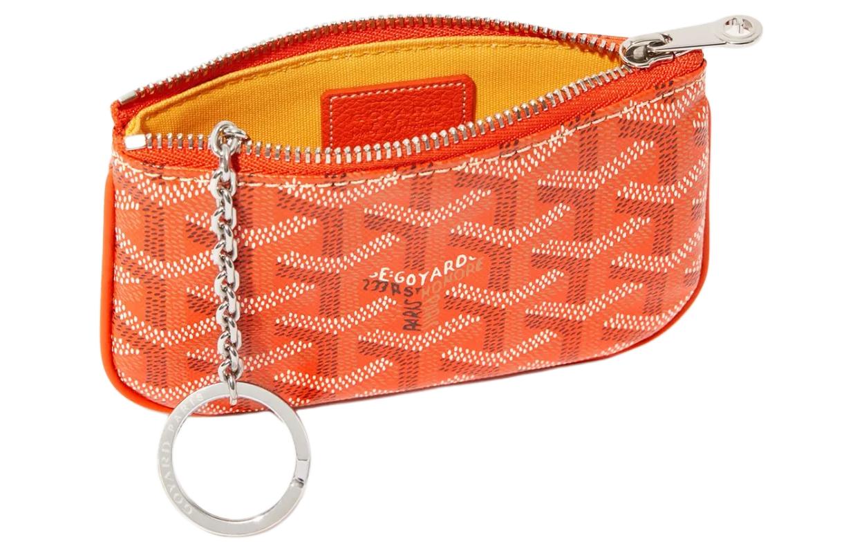 GOYARD Canvas Key Pouch Nano Unisex Orange