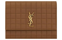 SAINT LAURENT Sheepskin Clutch Regular Women's Brown