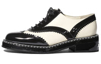 CHANEL Flat Shoes Women's Black White