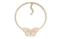 DIOR Metal Resin Pearl Necklaces Women's Matte Gold