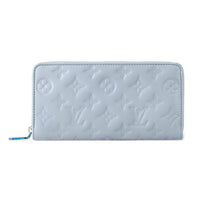 LOUIS VUITTON Zippy Lambskin Wallet Women's Washed Blue
