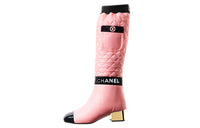 CHANEL Knee-high Boots Women's Pink