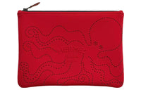 HERMES Chamonix Calfskin Clutch Medium Size Women's Red