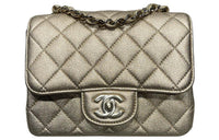 CHANEL Classic Flap CF Sheepskin Shoulder Bag Crossbody Bag Mini Women's Gold