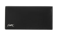 SAINT LAURENT Monogram Matte Finish Leather Wallets With Money Clip Men's Black