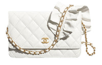 CHANEL Lambskin Crossbody Bag, Shoulder Bag Women's White