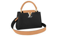 LOUIS VUITTON Capucines Taurillon Leather Capusin Shoulder Crossbody Handbag Medium Size Women's Black/Khaki