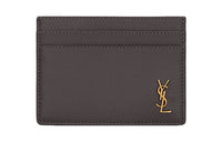 SAINT LAURENT Grain Cow Leather Card Holder Card Holder Women's Gray White