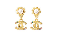 CHANEL Metal Earrings Women's Gold