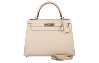 HERMES Kelly Epsom Leather Kelly Bag Handbags Regular Women's Cream White