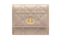 DIOR Caro Calfskin Wallet Regular Women's Beige