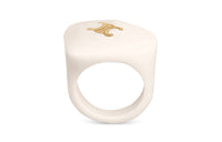 CELINE Brass Resin Rings Women's White