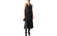 CHANEL Sleeveless Dresses Women's Black Silver