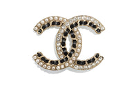 CHANEL Brooches Women's Gold Black