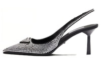 PRADA Slim Heel High Heels 7.5cm Women's Silver