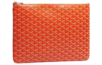 GOYARD SENAT Canvas With Leather Wallet Toiletry Bag Clutch Unisex Orange