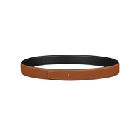 HERMES Double-Sided Flip Calfskin Leather Belts Men's Black/Gold Width: 3.2CM