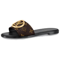LOUIS VUITTON Lock It Slide Slippers Women's Monogram Color