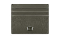 DIOR Grained Calfskin Card Holder Men's Olive Green