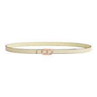 HERMES Calfskin Leather Belts Women's Beige Width 1.3CM