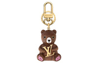 LOUIS VUITTON Sandalwood And Metal Keychain Bag Accessory Women's Brown