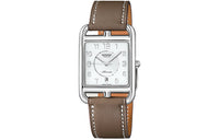 HERMES Wrist Watch Automatic Mechanical Movement Cowhide Strap White Dial Unisex