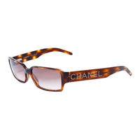 CHANEL 2000s Tortoiseshell Rectangle-frame Sunglasses