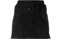 PRADA SS21 Leather Short Skirts Women's Black