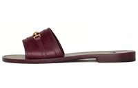 CELINE Slide Slippers Women's Burgundy Red