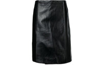 PRADA Leather Long Skirts Women's Black