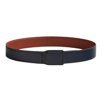 HERMES Calfskin, Metal Leather Belts Men's Marine Blue/Brown Width 3.8CM