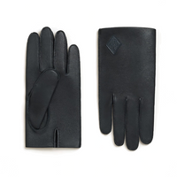 HERMES Calfskin Gloves Men's Black