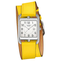 HERMES Cape Cod Collection Wrist Watch Quartz Movement Cowhide Strap 37mm Silver Dial Women's Watch